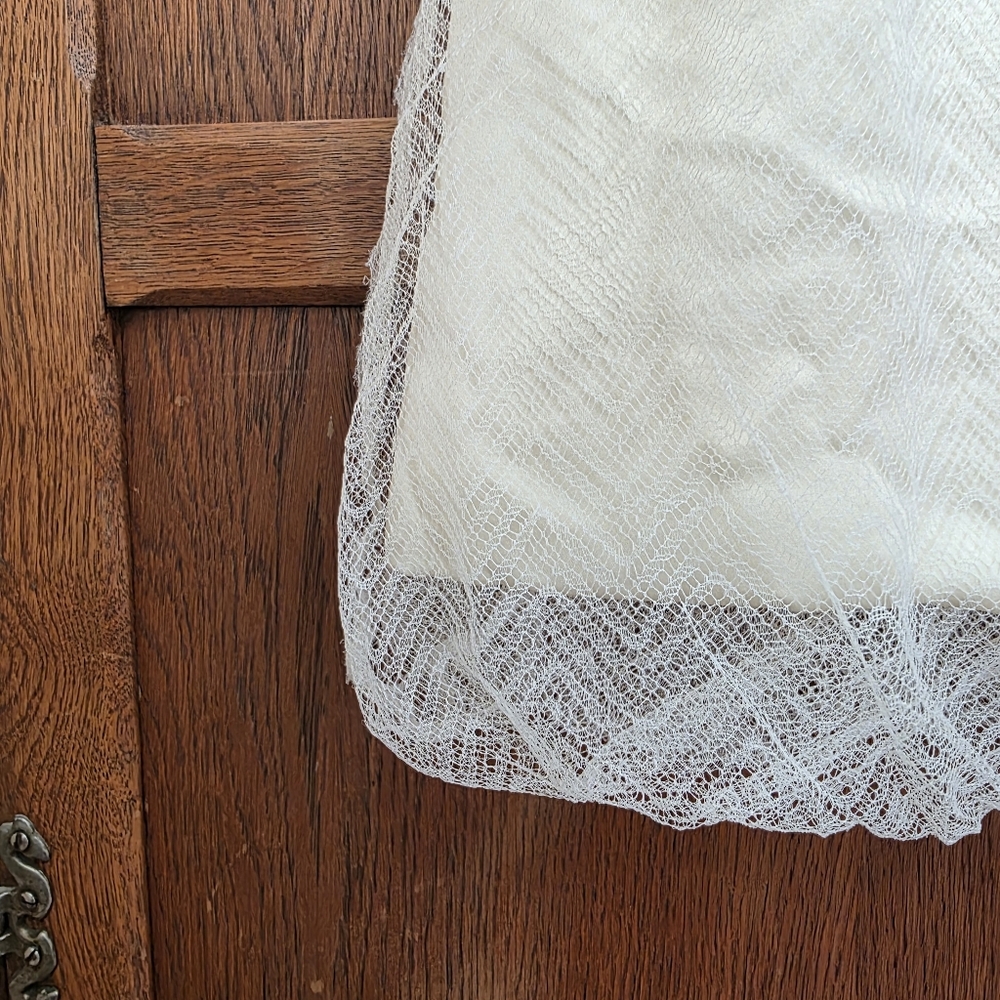 PORTS 1961 | Cream Lace & silk Mini Skirt - Women's Size 10 - Picture 3 of 6